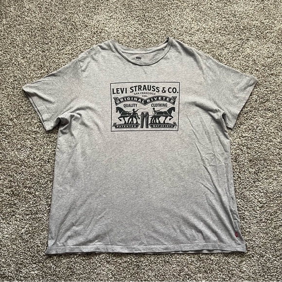 Levi's Men's Classic Gray Graphic Short Sleeve T-Shirt Tee Size XXL - Picture 1 of 10